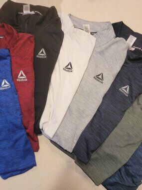 Reebok Men's 1/4 Zip Pullovers, Set of 8, 2XL, 100% Polyester
